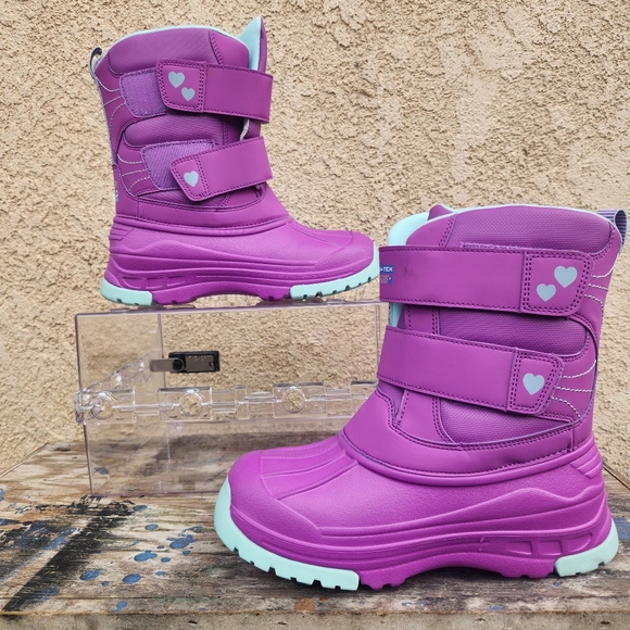 SKECHERS Snow Slopes-Rainier WP Insulated Boot Girls 1 Purple Aqua 302923L - Picture 3 of 8